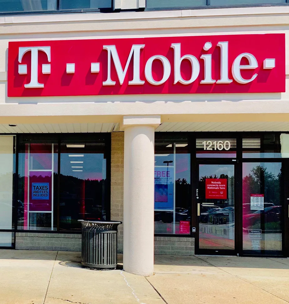 Exterior photo of T-Mobile store at Central Ave & Enterprise Rd, Mitchellville, MD
