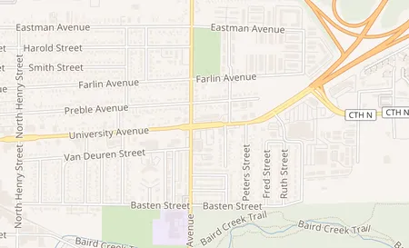 map of 2201 University Avenue Green Bay, WI 54302
