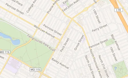 map of 4150 N Grand Blvd Saint Louis, MO 63107