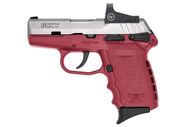 SCCY CPX-1 9mm Pistol w/ Crimson Trace Red Dot CPX-1-TTCRRD Crimson Red/Stainless 10rd 3.1" - SCCY