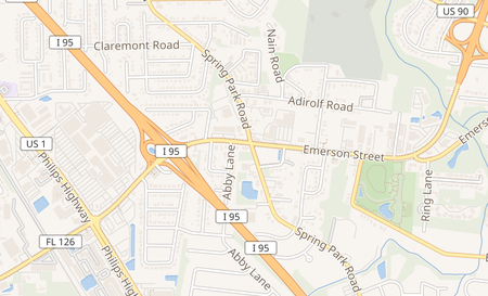 map of 3720 Emerson St. Jacksonville, FL 32207