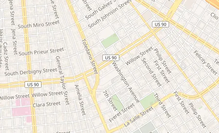 map of 2816 S Claiborne Ave 11 New Orleans, LA 70125