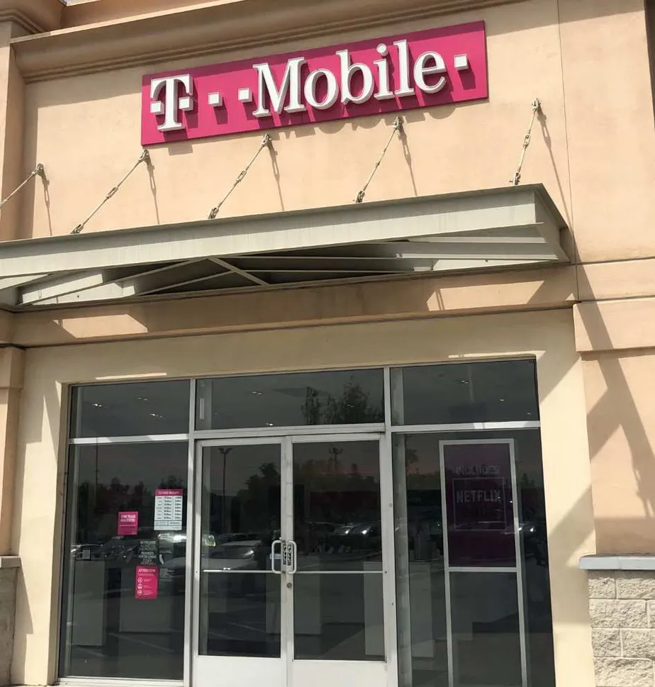  Exterior photo of T-Mobile store at Mill St & Mt Vernon Ave, San Bernardino, CA 