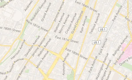 map of 2121 Grand Concourse Bronx, NY 10453