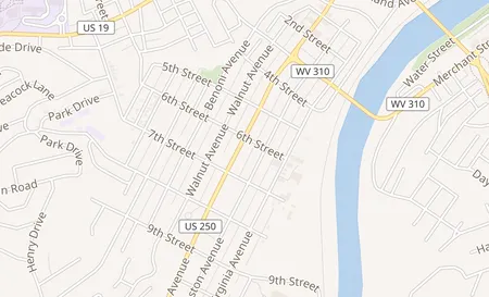 map of 606 Fairmont Ave Fairmont, WV 26554