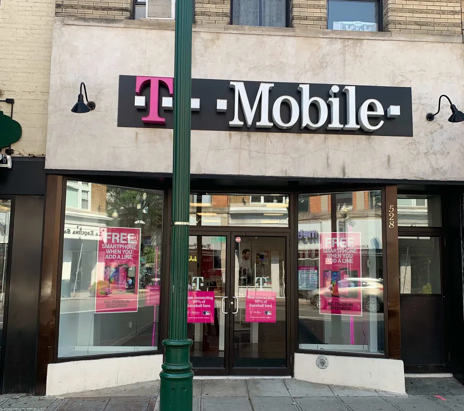 Exterior photo of T-Mobile store at Main St & S Division St, New Rochelle, NY