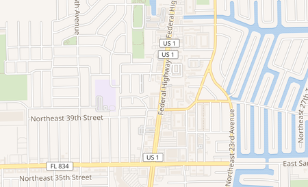 map of 3967 N Federal Hwy Pompano Beach, FL 33064