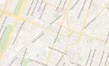 map of 382 E 161st St Bronx, NY 10451