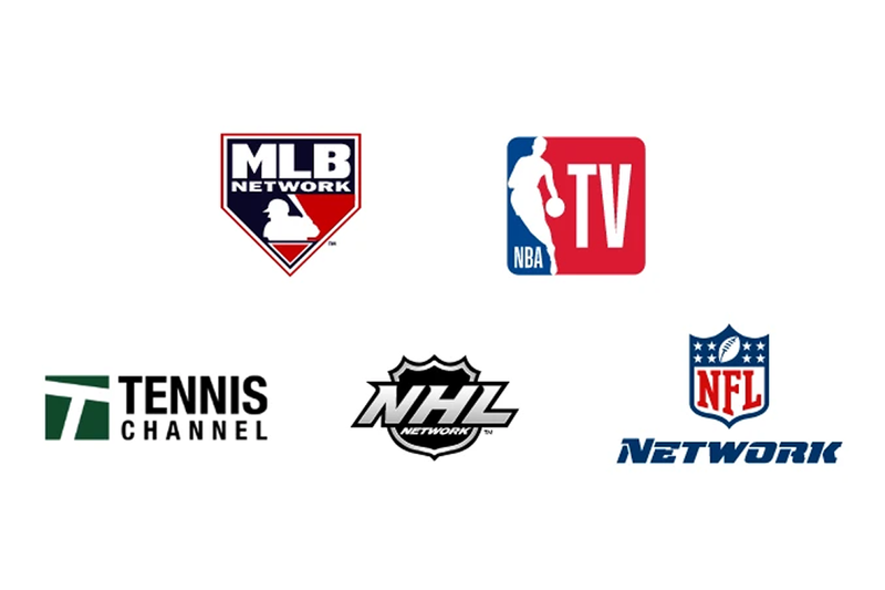 MLB Network, NBA TV, Tennis Channel, NHL Network, and NFL Network