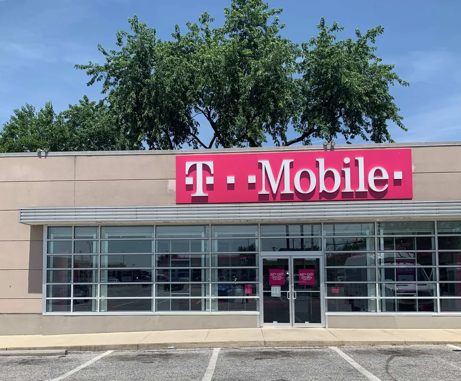 Exterior photo of T-Mobile store at Reisterstown Rd & Labyrinth Rd, Baltimore, MD