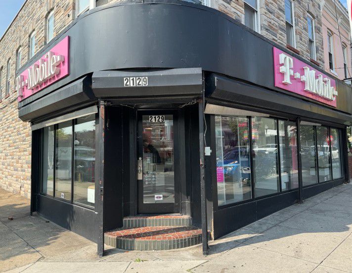 Exterior photo of T-Mobile Store at E Monument St & N Collington Ave, Baltimore, MD