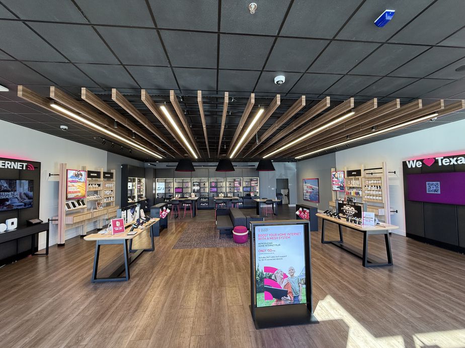 Interior photo of T-Mobile Store at Alamo Quarry Market, San Antonio, TX