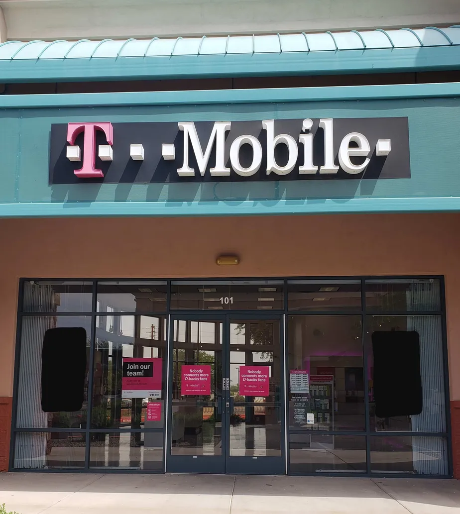 Exterior photo of T-Mobile store at E Mckellups Rd & N Greenfield Rd, Mesa, AZ