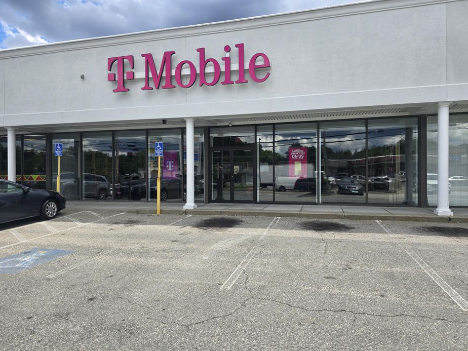 Exterior photo of T-Mobile Store at Mineral Spring & Douglas, North Providence, RI