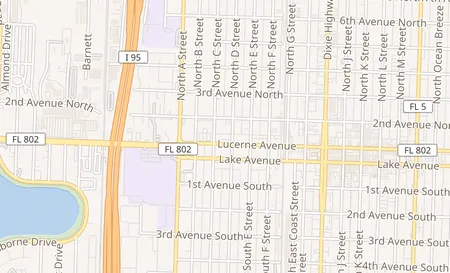 map of 1408 Lucerne Ave Lake Worth, FL 33460