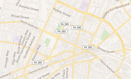 map of 5905 Penn Avenue Pittsburgh, PA 15206