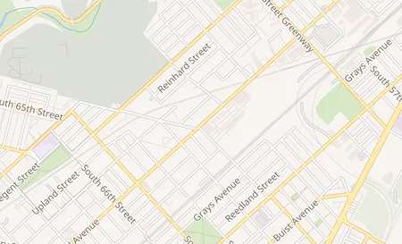 map of 6149 Woodland Ave Philadelphia, PA 19142