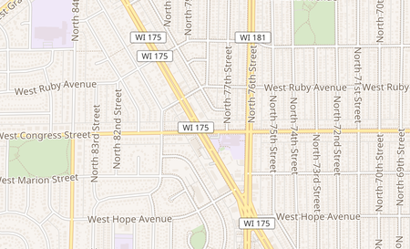map of 7800 W Appleton Ave Unit B Milwaukee, WI 53218