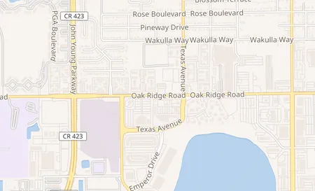 map of 2370 W. Oakridge Rd. Orlando, FL 32809