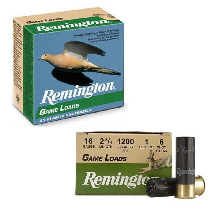 Remington Game Loads 16 Gauge 23/4", 1 oz. 6 Shot, 25 Rounds 20034