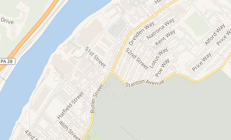 map of 5106 Butler Street Pittsburgh, PA 15201