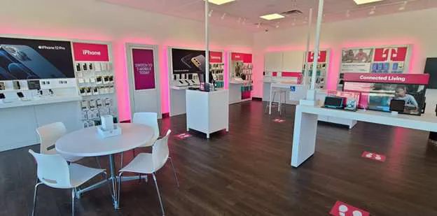 Interior photo of T-Mobile Store at N National Rd & 25th St, Columbus, IN