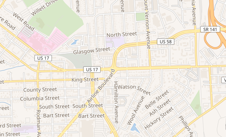 map of 3102 High St Portsmouth, VA 23707