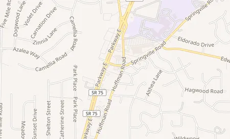map of 605 Springville rd Birmingham, AL 35215