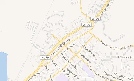 map of 1629 Pinson Valley Pkwy Ste A Birmingham, AL 35217