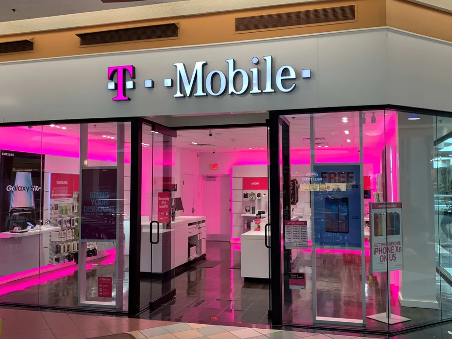 Exterior photo of T-Mobile store at Hanes Mall 8, Winston-salem, NC