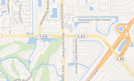 map of 5100 W. Commercial Blvd. Suite #9 Tamarac, FL 33319