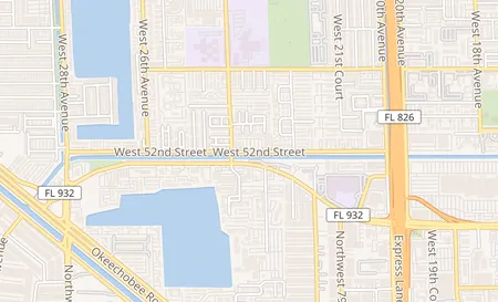 map of 2325 W 52nd St Hialeah, FL 33016