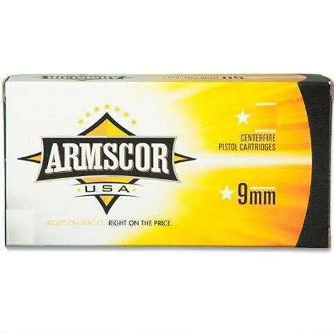 Armscor 9mm 115 Grain FMJ, 50 Rounds FAC9-2N - Armsco