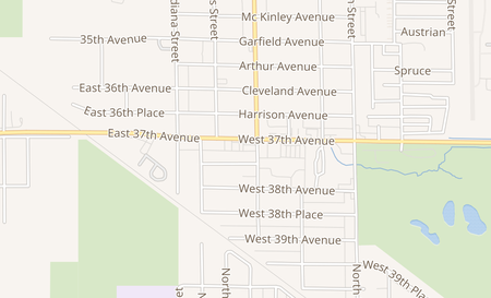 map of 1229 W. 37th Ave Hobart, IN 46342