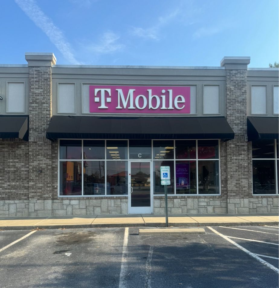 Exterior photo of T-Mobile Store at Pelham Rd & Interstate Ct, Greenville, SC