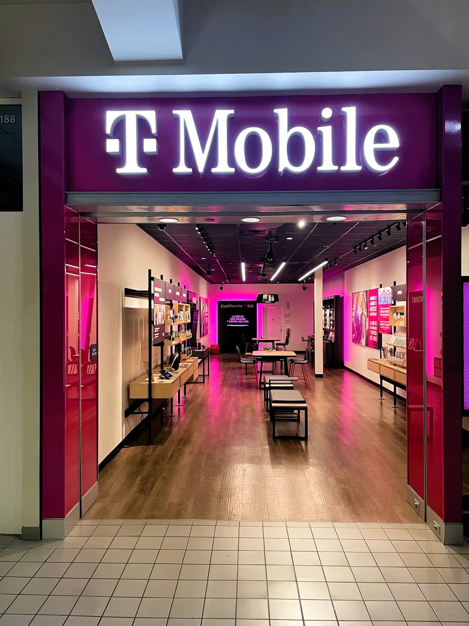 Exterior photo of T-Mobile Store at Galleria At Tyler, Riverside, CA