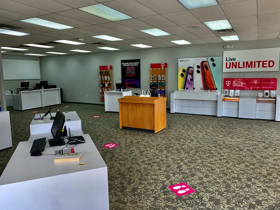 Interior photo of T-Mobile Store at Hendersonville Rd & Gerber Rd, Asheville, NC