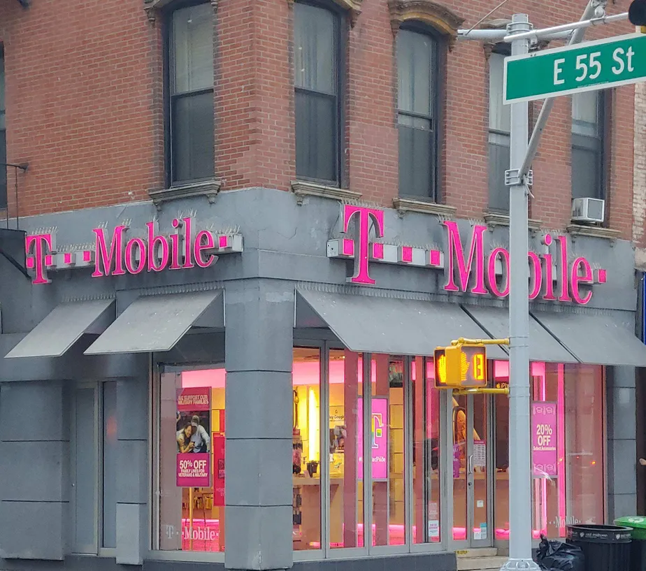 Exterior photo of T-Mobile store at 3rd Ave & 55th St, New York, NY