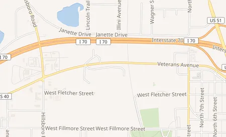 map of 1410 Veterans Ave Vandalia, IL 62471