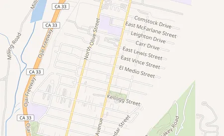 map of 1073 N.Ventura Ave. # A Ventura, CA 93001