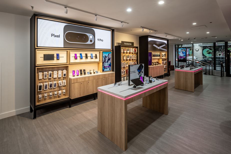 Interior photo of T-Mobile Store at 6th & Pine, Seattle, WA
