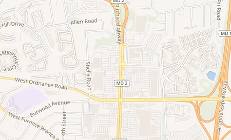 map of 7915 Belair Road Nottingham, MD 21236