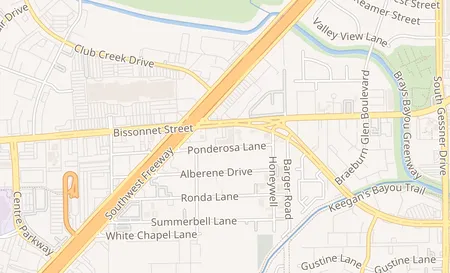 map of 9301 Bissonnet 120 Houston, TX 77074