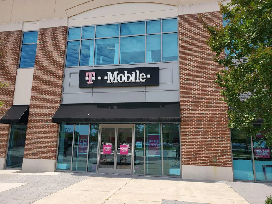 Exterior photo of T-Mobile store at Burnt Mill Rd & Laurel Rd, Voorhees, NJ