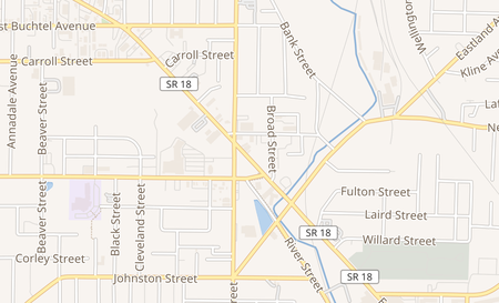 map of 921 E. Market St. Akron, OH 44305