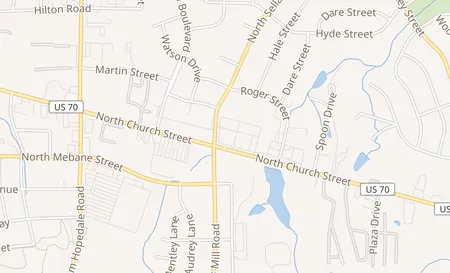 map of 2214 N. Church St. Ste A Burlington, NC 27217