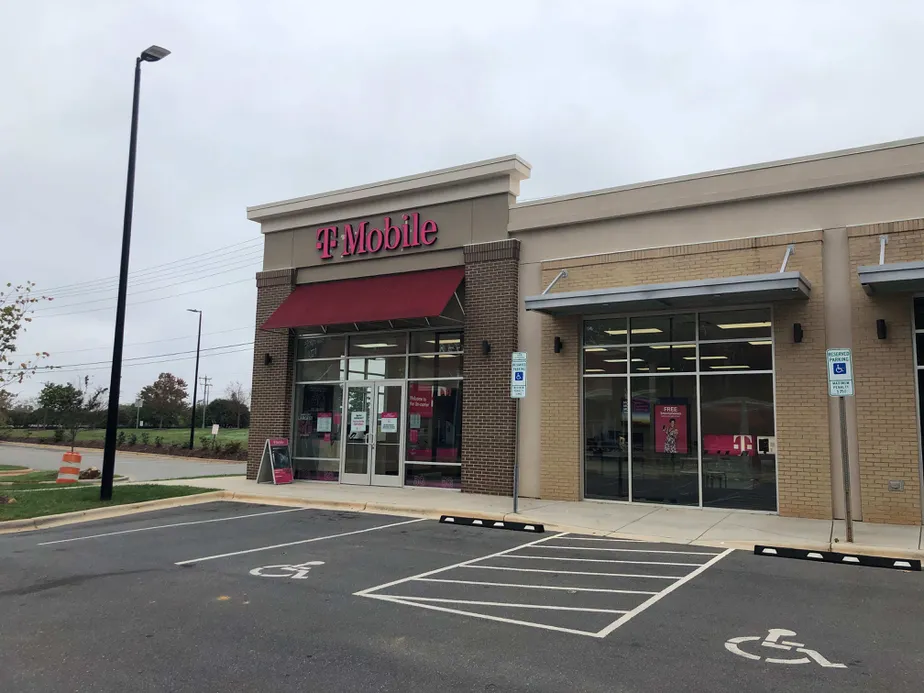 Exterior photo of T-Mobile store at Old Post Rd & Monroe Rd, Charlotte, NC