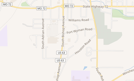map of 615 S Bishop Ave B Rolla, MO 65401