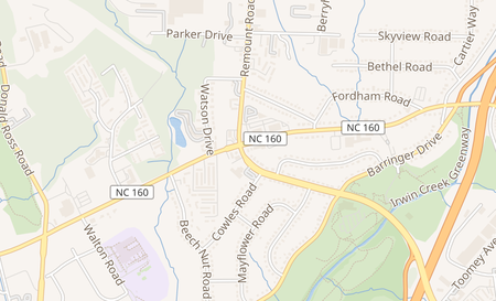 map of 1547 West Blvd Charlotte, NC 28208