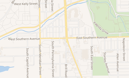 map of 2602 Madison Avenue Indianapolis, IN 46225